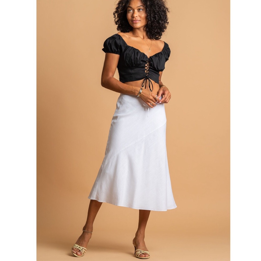 White linen skirt